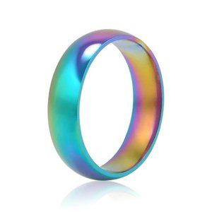 Rainbow Multicolor Stainless Steel 6mm Unisex Band